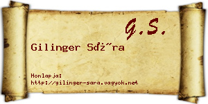 Gilinger Sára névjegykártya